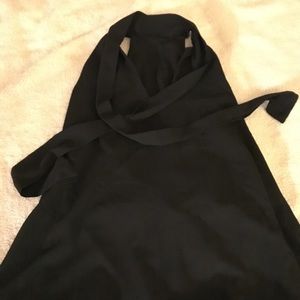 Black halter top with tie at neck